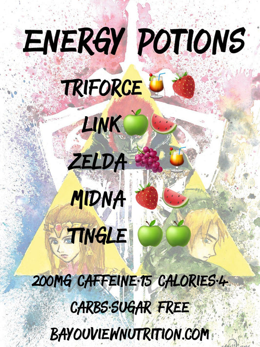 Loaded/lit/mega tea energy potions Zelda themed read description