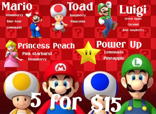 Loaded Tea Go Packs! 5 for 15!! SUPER MARIO BROTHERS! Limited time offer! Lit tea/mega/loaded tea/teabombs**this is a set**
